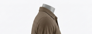 Men's Brown Polo Shirt Short Sleeve Turn-<b>down</b> Collar Regular Fit Solid Color All Seasons 100% Cotton - Product Image 5