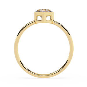 Bague de fiançailles et de mariage minimaliste pour femme en or jaune 18 carats avec diamant naturel en forme de cœur de 0,50 ct, sertie clos, certifiée IGI - Product Image 4