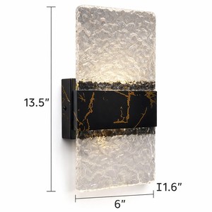 Lampe murale LED extérieure/intérieure CG-005B-2 avec abat-jour en acrylique à effet ondulé - Product Image 1