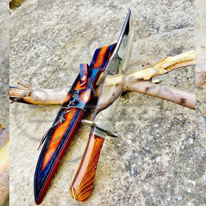 Cuchillo de Caza de Acero D2 Hecho a Mano Personalizado al por Mayor con Funda de Cuero OEM, Cuchillos de Supervivencia para Bushcraft y Camping - Product Image 3
