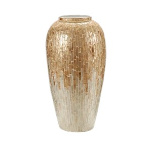 Vase haut de gamme en or incrusté de nacre, artisanat fait main du Vietnam - Product Image 1
