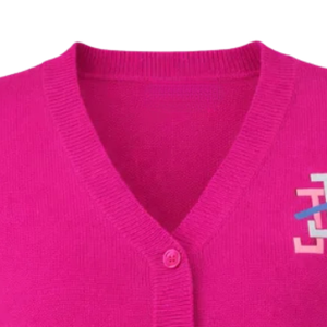 Pink Embroidered Cardigan Women 1938 Graphic Knit Sweater Button Front Fashion Outerwear Casual Long Sleeve Warm Layer Clothing - Product Image 4