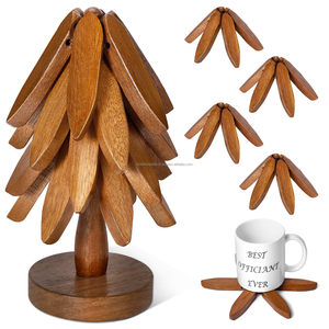 Juego de posavasos de árbol de madera, posavasos resistentes al calor para platos calientes, ollas y protección de cocina para áreas de cocina y comedor - Product Image 6
