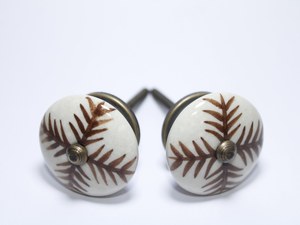 Hand Painted Leaf Pattern Ceramic Cabinet Knobs Vintage Floral Porcelain <b>Drawer</b> <b>Pulls</b> Decorative Antique <b>Brass</b> Base Furniture Kn - Product Image 3
