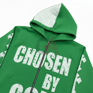 Sudadera con capucha y cremallera para hombre, estilo acid wash, 2026, 100% algodón, forro polar estampado, cómoda, informal, estilo urbano - Product Image 4