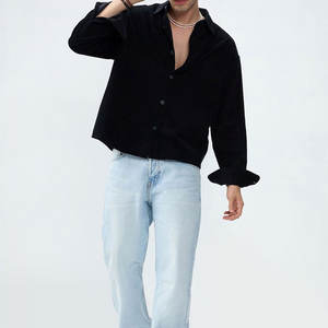 Chemise en flanelle ample boutonnée pour homme, haute qualité, manches longues, vintage, unie, anti-plis, écologique, automne - Product Image 4