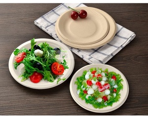 Vajilla Desechable de Estilo Elegante, Platos Redondos de 6 Pulgadas de Bagazo de Caña de Azúcar, Aptos para Microondas, para Catering - Product Image 1