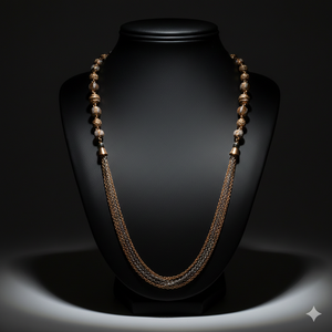 Collar Mala de Oro Rosa de 18K - Cadena de Perlas de Múltiples Hilos - Product Image 2