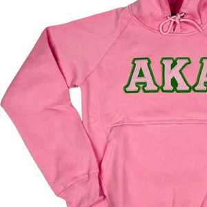 Sweat à capuche rose premium AKA pour femme, broderie lettres grecques, pull en molleton doux, décontracté, élégant et confortable - Product Image 4