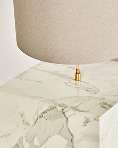 Modern Marble <b>Table</b> Lamp With Sleek Cylindrical Shade And Refined Contemporary Decorative Lighting Appeal - Product Image 4