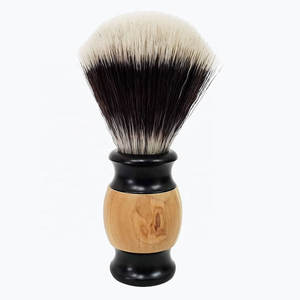 Pinceau à raser classique en poils de Kolinsky avec manche en bois, fibre synthétique de qualité supérieure A+, durable, pour peaux sensibles - Product Image 2