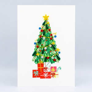 Carte de vœux personnalisée en quilling motif sapin de Noël, papeterie de Noël en gros, carte de vœux faite à la main, fabricant OEM/ODM - Product Image 4