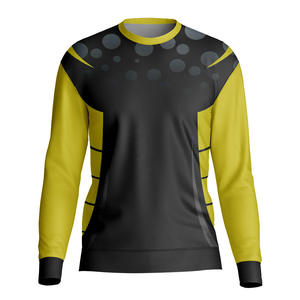 T-shirt personnalisé pour homme à manches longues avec poche, col rond, couleur unie, style basique, en coton épais pur - Product Image 1