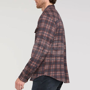 Chemise en flanelle pour homme, tissu coton brossé, fabrication pakistanaise, motif à carreaux, coupe classique, boutons, pour le travail et les voyages - Product Image 4