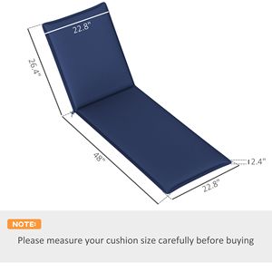 Set di 2 Cuscini Pieghevoli per Chaise Longue Blu Navy UPF50+ 200gsm, 193x58cm, Cuscini da Esterno per Chaise Longue - Product Image 3