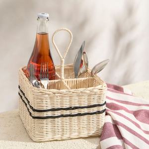 Organizador de Cubiertos Portátil de Mimbre Tejido, Multi-sección, para Cocina, Decorativo, para Mesa, Venta al por Mayor - Product Image 4