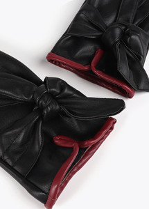 Black leather fashion breathable touchscreen <b>gloves</b> - Product Image 2
