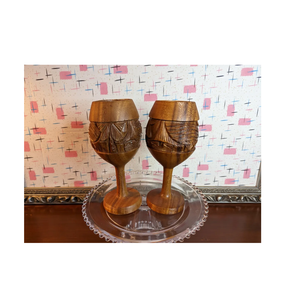 <b>Table</b> Top Acacia Wooden Wine Glass Set of 2 Customized Nautical Cocktail Glass Excellent Quality Top Quality Product - Product Image 2