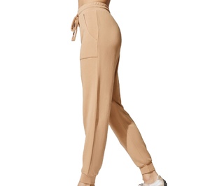 Women's Loose Elastic Waist Solid Color Cotton Tracksuit <b>Pants</b> Ankle-Length Casual Autumn Wear - Product Image 3
