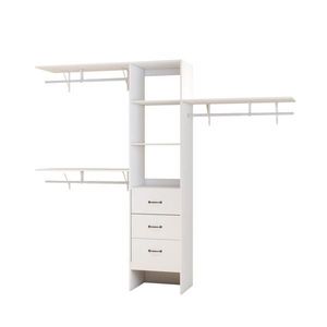 Sistema Organizzatore per Cabina Armadio da 96 Pollici (8FT) con 3 Ripiani Regolabili, 3 Aste Appendiabiti Espandibili e 3 Cassetti con Ruote - Product Image 3