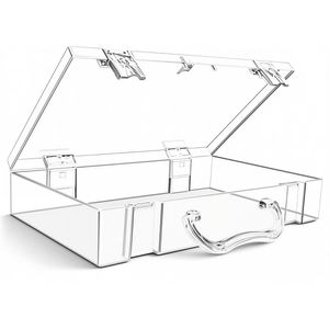 Clear Hinged <b>Plastic</b> Storage Bins & <b>Boxes</b> Organize <b>Display</b> Case for Jewelry & Tools Keepsake Storage Organization - Product Image 1