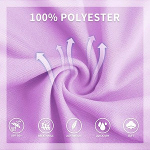 Polo sans manches pour femme, couleur unie violet, séchage rapide, tricoté, pour le golf, le tennis et le sport - Product Image 6