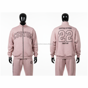 Ensemble de survêtement marron personnalisé pour homme, manches longues, fermeture éclair sur le devant, imprimé lettres, vêtements de sport décontractés, tenue d'automne, fabriqué sur commande - Product Image 5