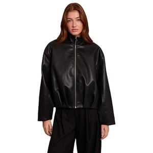 Nouvelle arrivée Veste en polyester décontractée pour femmes Teinture unie Tricotée Respirante Veste de moto tendance - Product Image 1