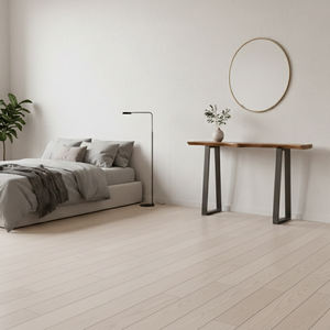 Mesa Consola Delgada de Lujo para Entrada, Moderna, Ecológica, Duradera, de Madera de Teca Sólida, con Patas de Metal, para Sala de Estar - Product Image 5