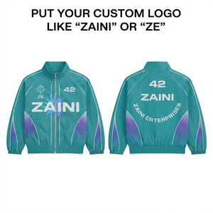 Veste coupe-vent pour femme 140 GSM en polyester Taslon premium, panneau contrastant bleu sarcelle et violet, logo personnalisé, légère, OEM ODM - Product Image 1