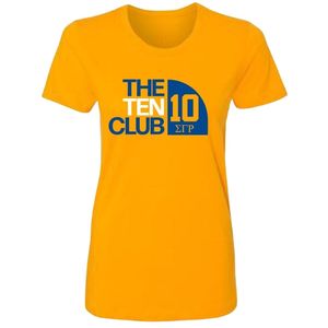 Camiseta de la Hermandad Griega Sigma Gamma Rho Club Series, Camiseta de Manga Corta de Algodón Bordada Personalizada para Mujer, Ropa Casual de Calle - Product Image 1