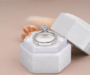 Trending 1.5 CT Radiant Cut Pave <b>Set</b> Engagement <b>Ring</b> Hidden Halo Engagement <b>Ring</b> Vintage 14K Gold Wedding Bridal <b>Ring</b> - Product Image 2