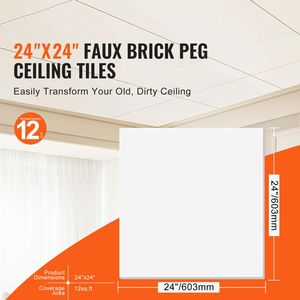 Pannelli per Controsoffitto in Schiuma PVC Premium, Confezione da 12, 60x60 cm, Facile Installazione a Incastro, Ignifughi e Flessibili - Product Image 2