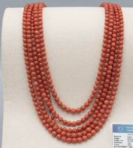 Perles de corail naturel rouge certifiées IGI, perles rondes de 2 mm à 10 mm, prix de gros d'usine, en vrac pour la fabrication de bijoux - Product Image 1