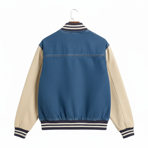 Latest Sporty Casual Canvas Varsity <b>Jacket</b> OEM Outdoor <b>Winter</b> Chenille Patch Embroidered Front <b>Waterproof</b> Breathable Zipper - Product Image 5