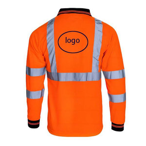 Full Sleeve Man Safety <b>Working</b> Polo Shirts Construction Clothes Workwear Quick Dry Reflective Tape Polo Shirts For Worker - Product Image 2