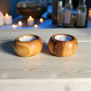 Porte-bougie votif en bois moderne pour la décoration de la maison à Pâques, table de café - Product Image 4