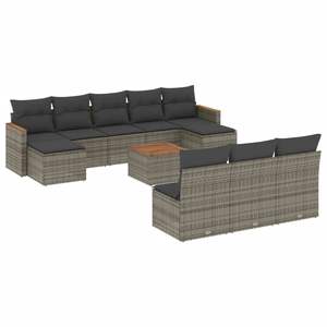 Conjunto de Sofás Modulares Grandes de Ratán PE Gris para Jardín, Colección Premium de Muebles para Exteriores - Product Image 2