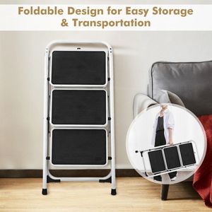 HD Lightweight Folding <b>Stool</b> 3-<b>Step</b> Platform Durable Dish & Plate Accessory - Product Image 6