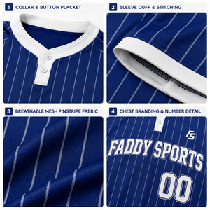 Camiseta de Béisbol Personalizada para Hombre con Rayas, Sublimada, con Botones, Uniforme de Equipo, Estilo Hip Hop, Ropa Deportiva Transpirable - Product Image 4