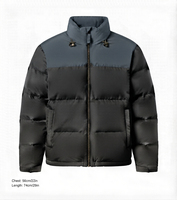 Blouson matelassé à capuche pour homme, tendance 2026, avec blocs de couleur, manteau d'hiver à fermeture éclair, rembourrage en duvet, style décontracté, coupe classique