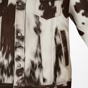 เสื้อแจ็คเก็ตหนังแท้สไตล์ไบค์เกอร์สำหรับผู้ชาย แบบซิป คอปกพับได้ ทรงปกติ ใส่ได้ในฤดูหนาว สไตล์ลำลอง มีกระเป๋าหน้าผ้าหนังกลับบุขนหนา - Product Image 6