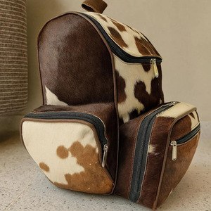 Wholesale cowhide leather hair student <b>backpacks</b> OEM supplier custom logo premium export quality school bags in affordable price - Product Image 5