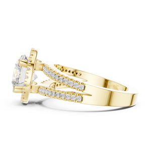 Pave <b>Set</b> Spilt Shank Band IGI Certified 2 CT Round Brilliant Lab Grown Diamond Engagement <b>Ring</b> 14k Solid <b>Gold</b> Anniversary <b>Ring</b> - Product Image 3