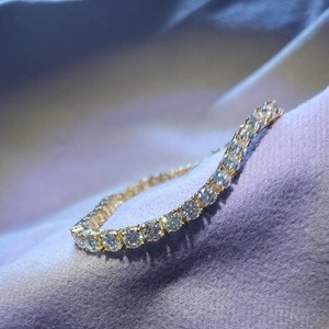Pulsera de plata de ley 925 con diamantes de moissanita, pulsera de diamantes personalizada, regalo para boda - Product Image 3