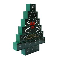 Boîte de calendrier de l'avent en forme de sapin de Noël pour chocolat, maquillage, cosmétiques