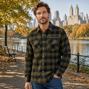 Proveedor de camisas de franela para hombre con diseño personalizado y botones para marcas de ropa europeas, venta al por mayor de ropa para marcas de etiqueta privada - Product Image 5