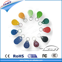 Tag RFID Key Fob TK4100 EM4200 T5577 yang Dapat Diprogram dan Ditulis Ulang, UID 125Khz, ABS, NFC, dengan Gantungan Kunci