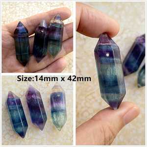 Pendentif crayon en fluorite arc-en-ciel, pierre précieuse Agate Mirani, thème féerique, décoration intérieure et cadeau, excellent prix, Gujarat - Product Image 3