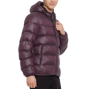 Veste bulle d'hiver de créateur en coton avec logo personnalisé pour hommes Manteau rembourré Veste bouffante d'extérieur en polyester noir pour hommes - Product Image 2